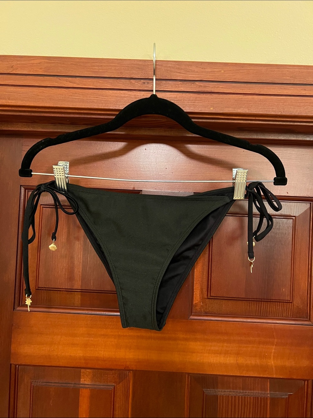 Catherine Malandrino Black Tie-Side Bikini Bottoms